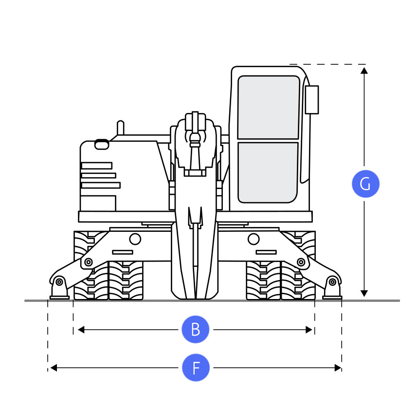 Case WX165 Mobile Excavator Dimensions & Specs