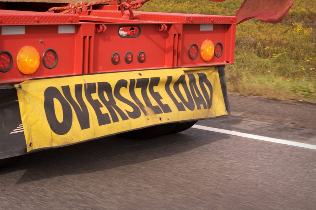 oversize load sign on truck