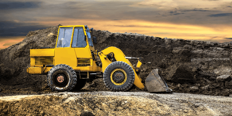 excavator moving earth